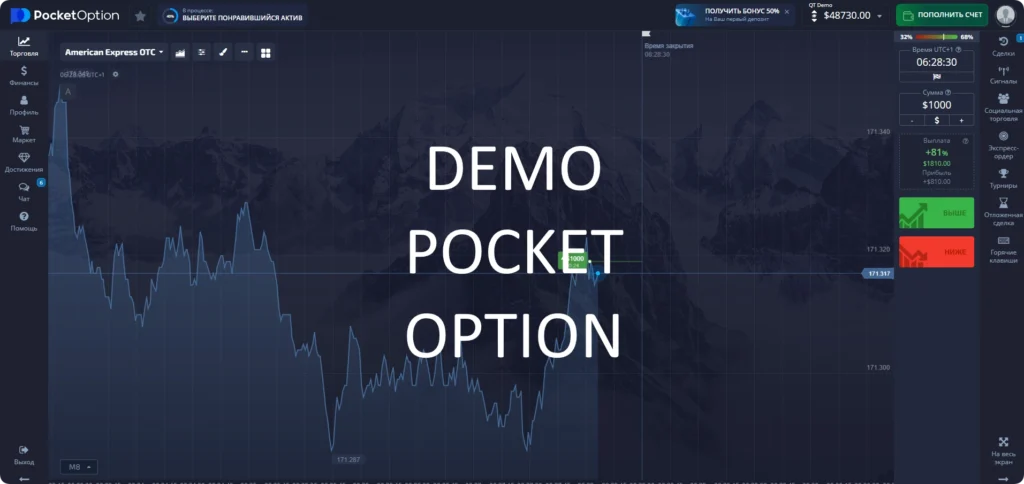 Демо версия Pocket Option